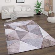 Laagpolig Vloerkleed Bareta - Modern Geo - Beige - 80x300 cm