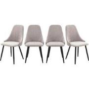 Set van 4 stoelen in stof met zwarte metalen poten L50 cm - MANI