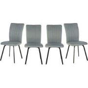 Set van 4 stoelen in stof met zwarte metalen poten L47,5 cm - PRETTY