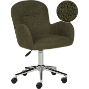 PRIDDY - Bureaustoel - Donkergroen - Bouclé