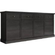 Meubella - Dressoir Leroy - Zwart eiken - 193 cm