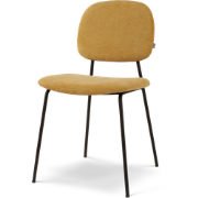 Jasmijn eetkamerstoel warm oker - zwart onderstel