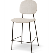 Jasmijn barkruk beige melange - zwart onderstel - 65 cm