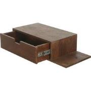 Nachtkastje Zwevend - Donkerbruin - Plankje Rechts - 65cm - Niek