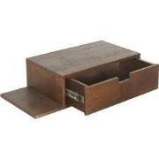 Nachtkastje Zwevend - Donkerbruin - Plankje Links - 65cm - Niek