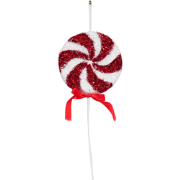 Decoration - Lolly Pop - Glitter - Red/White - 15x35cm
