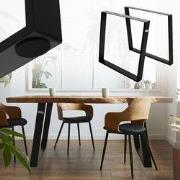 Set van 2 tafellopers 80GRAD helling 75x72 cm zwart profiel 8x2 cm sta...