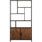 Wandkast Hout/IJzer - 7 Vakken - 110x36x210cm - Ruben - Giga Meubel