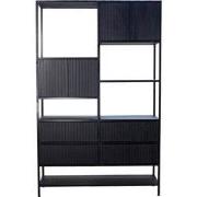 Vakkenkast Zwart Mangohout - 120x40x190cm - Kast Roman