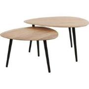 Salontafel Driehoek - Naturel Acaciahout - Set Van 2