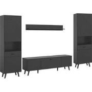 Linea Wandkast Systeem 4 Delen Mat Grijs