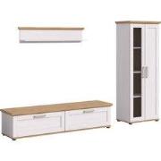 Verona Wandkast Systeem 3 Delen Wit, Eik Decor