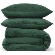 DoubleDry Dekbedovertrek Teddy Fleece - Lits Jumeaux 240x220 cm + 2 Ku...