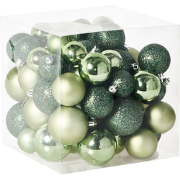 TYIN- Set van 60 kerstballen - Groen - Synthetisch