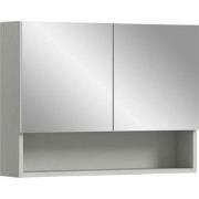 Spiegelkast badkamer 2 deuren 1 vak 1 plank lichtgrijs