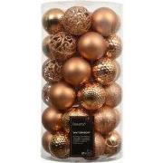 Kerstballen kunststof d6 cm brandy 37 st