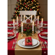 Set van 8 batterij-aangedreven kaarsenhouders voor de kersttafel