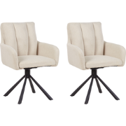 SARDOAL - Set van 2 eetkamerstoelen - Beige - Polyester