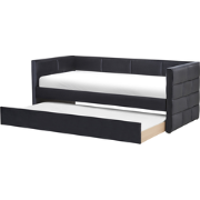 CHAVONNE - Slaapbank - Zwart - 90 x 200 cm - Fluweel