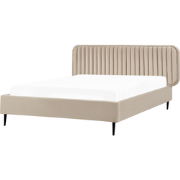BRIN - Tweepersoonsbed - Taupe - 140 x 200 cm - Fluweel