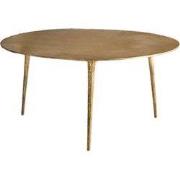 Grote bijzettafel van aluminium met een afwerking in goudkleurig messi...