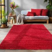 Tapijtenloods Basic Shaggy vloerkleed Rood Hoogpolig- 200x290 CM