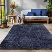 Tapijtenloods Basic Shaggy vloerkleed Donker Blauw Hoogpolig- 120x170 ...