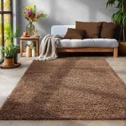 Tapijtenloods Basic Shaggy vloerkleed Bruin Hoogpolig- 240x340 CM