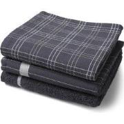 Twentse Damast 3PACK Keukentextiel Mix&Match - Antraciet