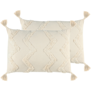 CERINTHE  - Sierkussen set van 2 - Beige - 40 x 60 cm - Katoen