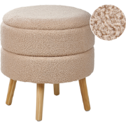 OKATON - Hocker met opbergruimte - Beige - Bouclé