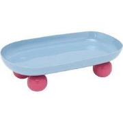 Present Time - Dienblad Double Funky Oval - Soft blue & bright pink