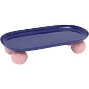 Dienblad Double Funky Oval - Blauw - 39x16x6cm
