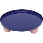 Dienblad Double Funky Round Large - Blauw - 25x25x6.5cm