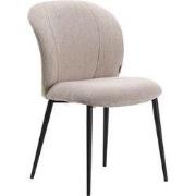 LABEL51 Eetkamerstoel Vino - Naturel - Elite - Zwart Metalen Frame