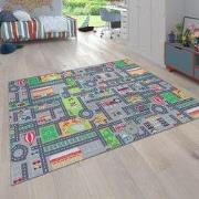 Kindervloerkleed - Binola - Stad - Grijs - 200x290 cm