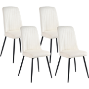 KIRBY - Eetkamerstoel set van 4 - Off-white - Fluweel