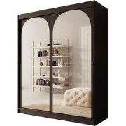 Meubella - Moniq - Kledingkast 2 schuifdeuren - Zwart - 180x65x215 cm