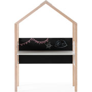 Bureau met een huisvormige krijtbord, decor in hoogglans wit en licht ...