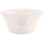 Clayre & Eef Soepkom Ø 14x7 cm Wit Keramiek Vogel
