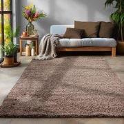 Tapijtenloods Basic Shaggy vloerkleed Taupe Hoogpolig- 300x400 CM