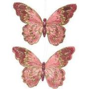 Vlinder stof l.5b18h12 roze a2 2st