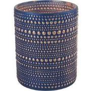 Theelichth ro Nelle L blauw/zilver