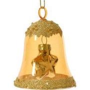 Klok glas l6.2b6.2h7.5 cm licht goud kerst