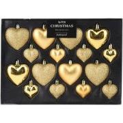 Kerstbal heart 8x 65/45 mm goud