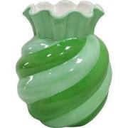 Vase- Swirl- Stoneware - Mint/ Green- 13x13x15.5cm