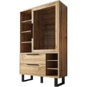 Meubella - Vitrinekast Harlow - Eiken - Zwart - 120 cm - Open