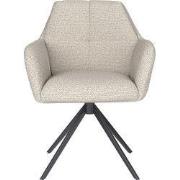 Eetkamerstoel Off White - Metaal Zwart - Pete