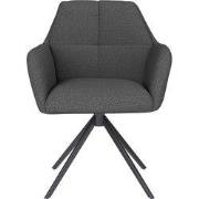 Eetkamerstoel Grijs - Metaal Zwart - Pete