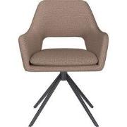Eetkamerstoel Taupe - Metaal Zwart - Mos